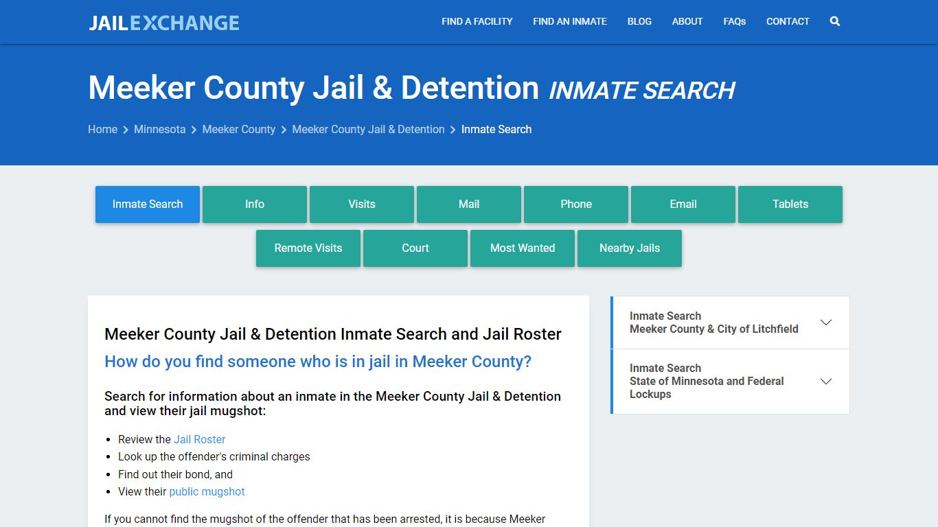 Inmate Search: Roster & Mugshots - Meeker County Jail & Detention, MN